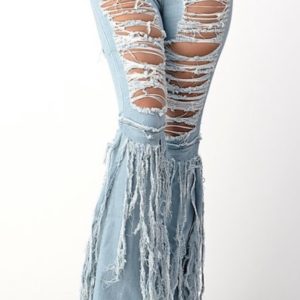 Super Distressed Light Blue Jeans
