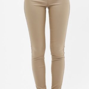 Lovely Nude Fitted Leather Pants