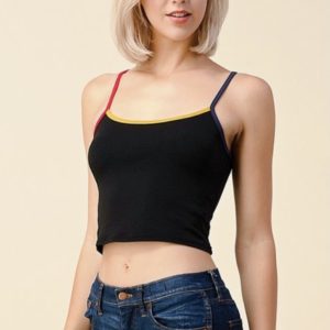 Black Multi Color Strap Cami Top