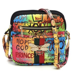 Blue/ Fuchsia Bee Shoulder Bag