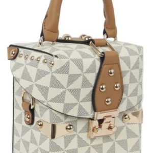 Beige And Brown Hold Me Right Bucket Bag