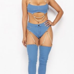 Dare To Be The Stare 2 Piece Denim Set