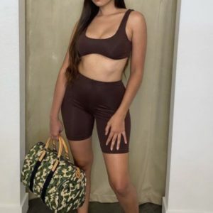 Brown Diary Cropped Short Set