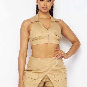 Taupe Me Skort Set