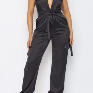 Satin Black Jumpsuit