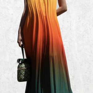 Satin Fire Halter Dress